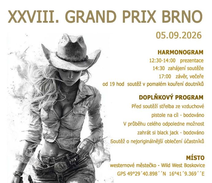 XXVIII. Grand Prix Brno – pozvánka na soutěž 5. 9. 2026