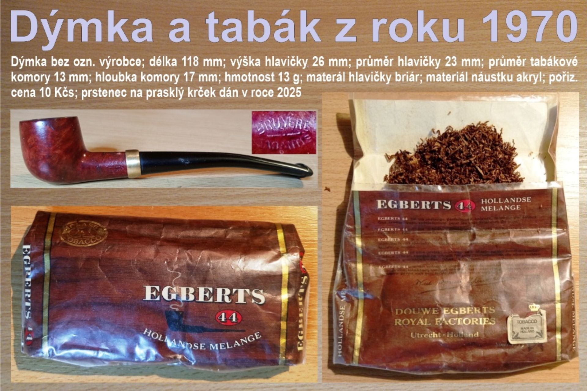 RETRO KUŘBA ✅ TABÁK EGBERTS 44 z roku 1970